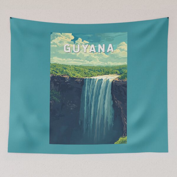 Item preview, Guyana Illustration Travel Art Vintage designed and sold by KrisSidDesigns.