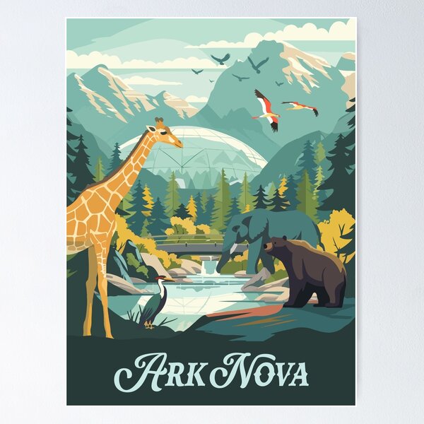 Item preview, ARK NOVA - Inspired Poster / Retro Board Game Poster / Wall Art Print / Fantasy, Board Game, RPG, DnD / Home Decor Gift Idea designed and sold by RoleplayRealm.