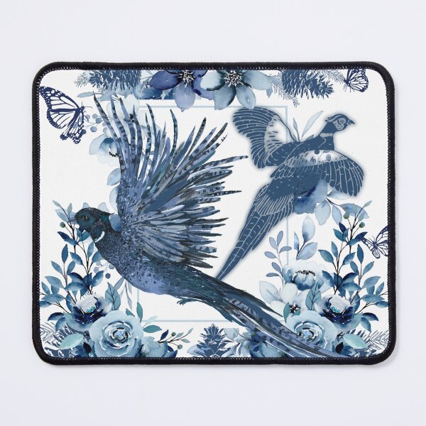 Item preview, Sabrina Farmer Art - Pheasants in Blue - Wildlife for Home  designed and sold by sabrinart42.