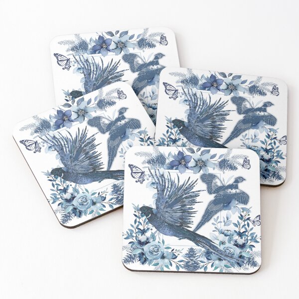 Item preview, Sabrina Farmer Art - Pheasants in Blue - Wildlife for Home  designed and sold by sabrinart42.
