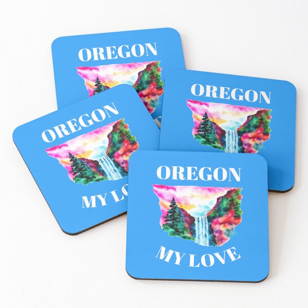 Item preview, Oregon My Love  - State Shape in Watercolor Waterfall designed and sold by WigOutlet.
