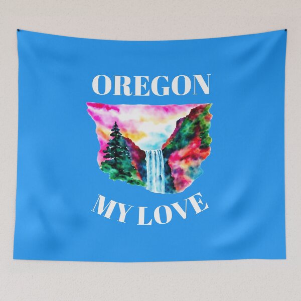 Item preview, Oregon My Love  - State Shape in Watercolor Waterfall designed and sold by WigOutlet.