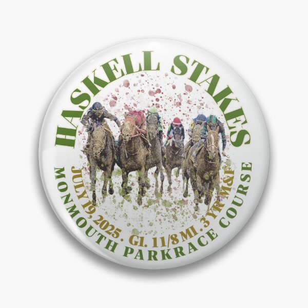 Artikelvorschau, Design für Pferderennen der Haskell Stakes 2025 entworfen und verkauft von Ginny Luttrell.
