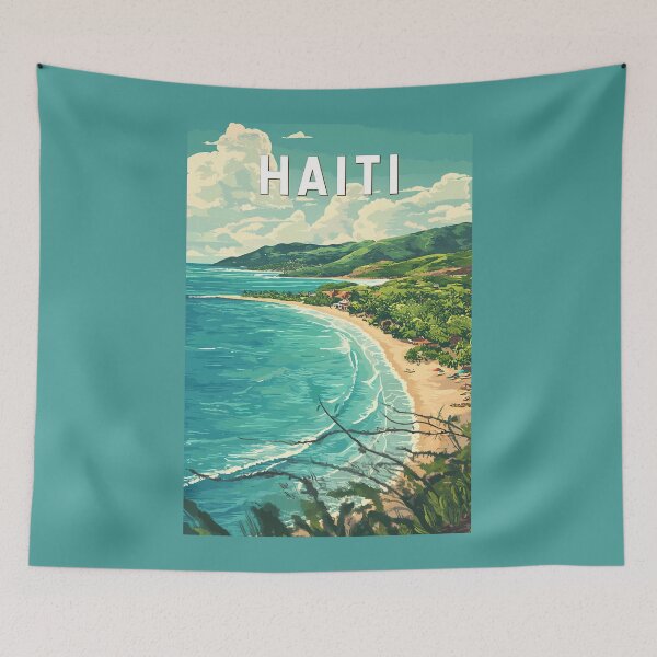 Item preview, Haiti Illustration Travel Art Vintage designed and sold by KrisSidDesigns.