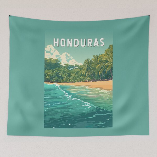 Item preview, Honduras Illustration Travel Art Vintage designed and sold by KrisSidDesigns.
