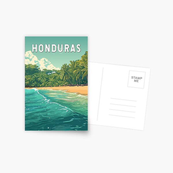 Item preview, Honduras Illustration Travel Art Vintage designed and sold by KrisSidDesigns.