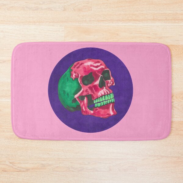 Item preview, Pink and Green Skull in Purple Circle with pen and markers designed and sold by BHG Art & Designs.