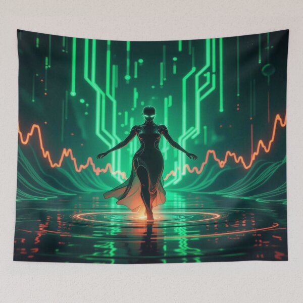 Item preview, Neon Pulse Dancer – Surreal Energy in Motion designed and sold by FotoworldEdel.