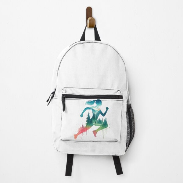 Item preview, Forest Running Girl Silhouette with Nature Landscape designed and sold by ArtfulWeave.