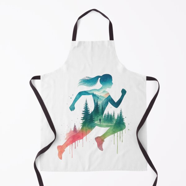 Item preview, Forest Running Girl Silhouette with Nature Landscape designed and sold by ArtfulWeave.