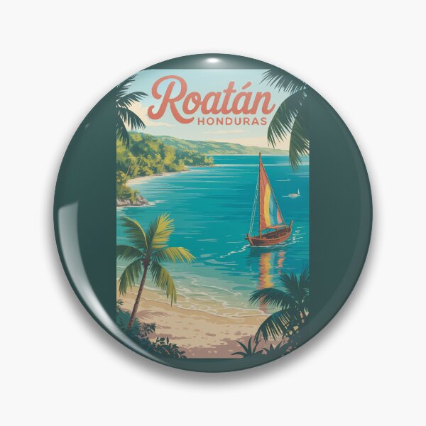 Item preview, Honduras Roatan Island Illustration Travel Art Vintage designed and sold by KrisSidDesigns.