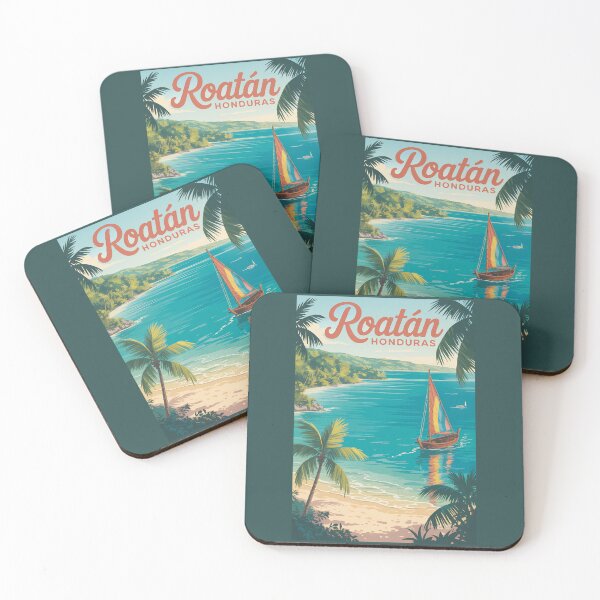 Item preview, Honduras Roatan Island Illustration Travel Art Vintage designed and sold by KrisSidDesigns.
