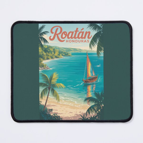 Item preview, Honduras Roatan Island Illustration Travel Art Vintage designed and sold by KrisSidDesigns.
