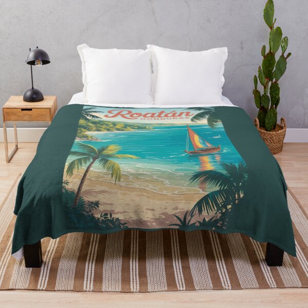 Item preview, Honduras Roatan Island Illustration Travel Art Vintage designed and sold by KrisSidDesigns.