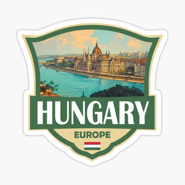 Item preview, Hungary Illustration Retro Badge designed and sold by KrisSidDesigns.