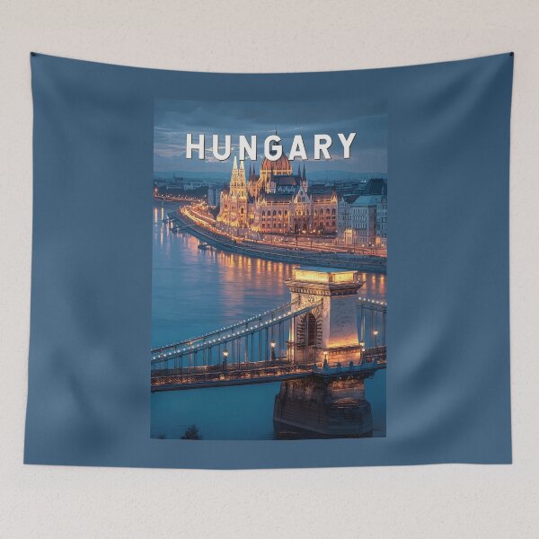 Item preview, Hungary Illustration Travel Art Vintage designed and sold by KrisSidDesigns.