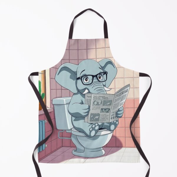 Item preview, Elephant on the toilet reading a newspaper designed and sold by Marianne1108.