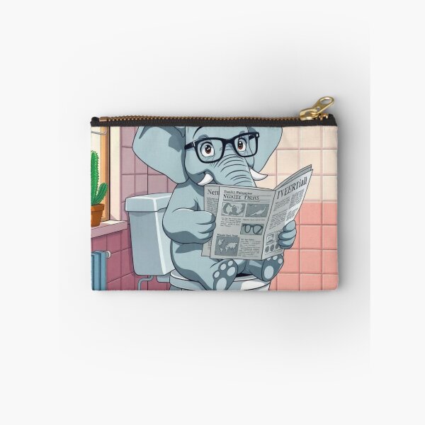 Item preview, Elephant on the toilet reading a newspaper designed and sold by Marianne1108.