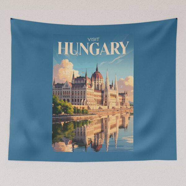 Item preview, Hungary Parliament Illustration Travel Art Vintage designed and sold by KrisSidDesigns.