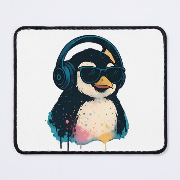 Item preview, Cool Penguin with Headphones Graffiti Style designed and sold by soooart11.