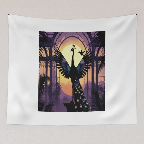 Item preview, Peacock Silhouette Dawn Victorian Conservatory Art designed and sold by Max Store.