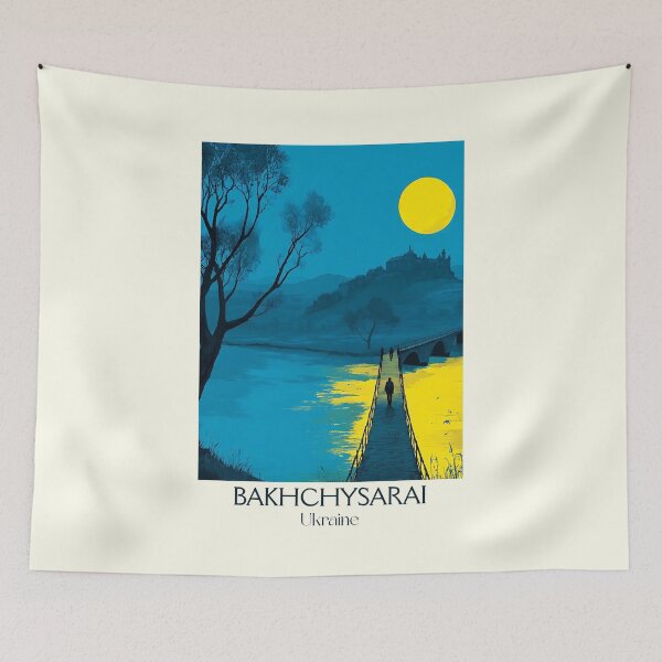 Item preview, Bakhchysarai Travel Poster – Crimean Khan Palace Ukraine Art designed and sold by TuncGK.