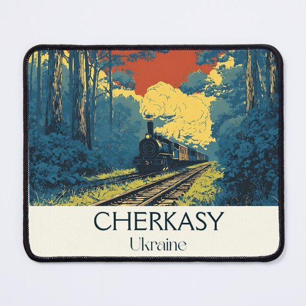 Item preview, Cherkasy Ukraine Poster – Dnipro River City Vintage Art designed and sold by TuncGK.