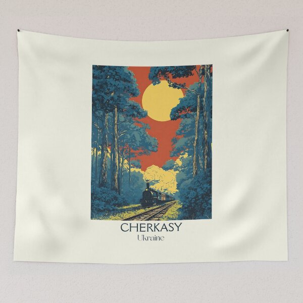 Item preview, Cherkasy Ukraine Poster – Dnipro River City Vintage Art designed and sold by TuncGK.