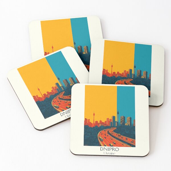 Item preview, Dnipro City Poster – Industrial Skyline Ukraine Art designed and sold by TuncGK.