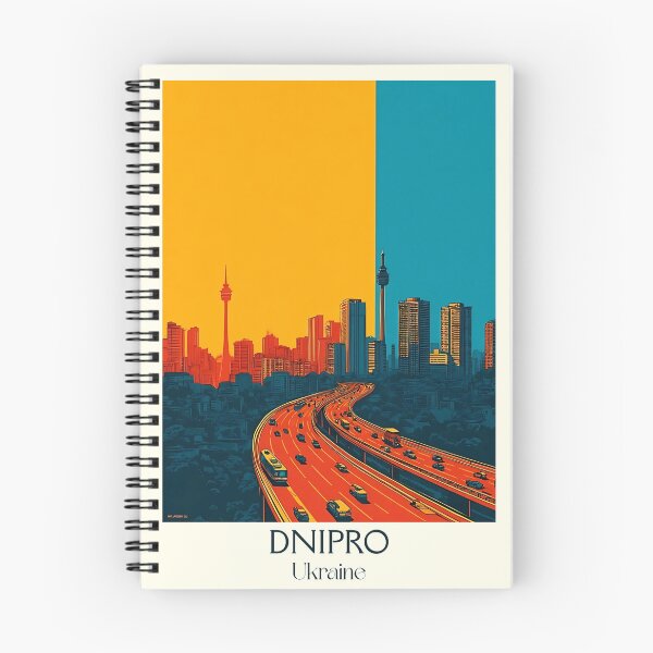 Item preview, Dnipro City Poster – Industrial Skyline Ukraine Art designed and sold by TuncGK.