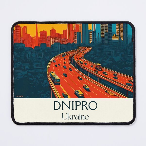 Item preview, Dnipro City Poster – Industrial Skyline Ukraine Art designed and sold by TuncGK.