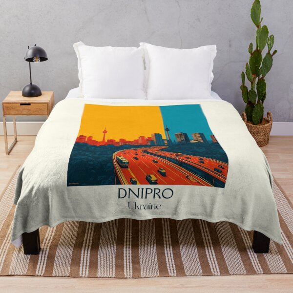 Item preview, Dnipro City Poster – Industrial Skyline Ukraine Art designed and sold by TuncGK.