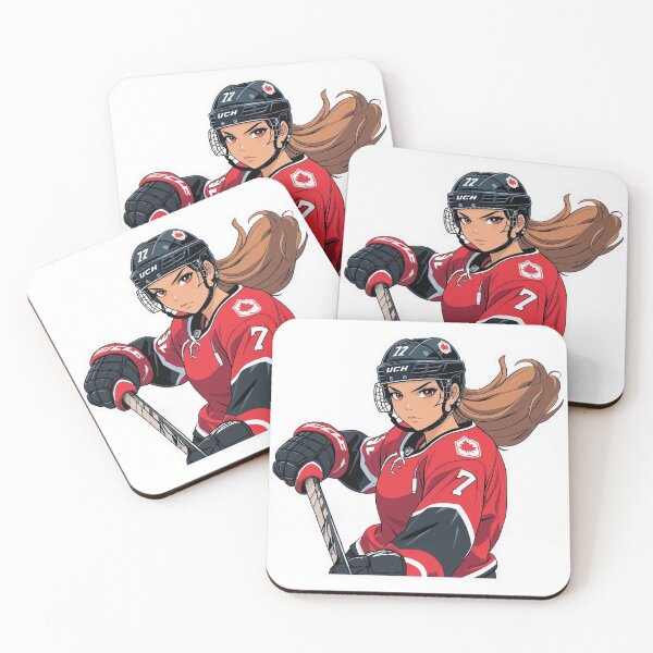 Item preview, Female Ice Hockey Player Anime Style Red Canada Nurse designed and sold by Koko Doko.
