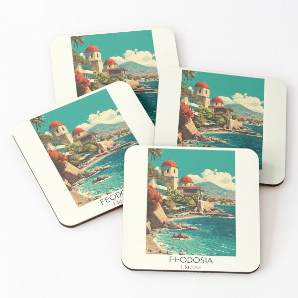 Item preview, Feodosia Beach Poster – Black Sea Coast Crimea Art designed and sold by TuncGK.