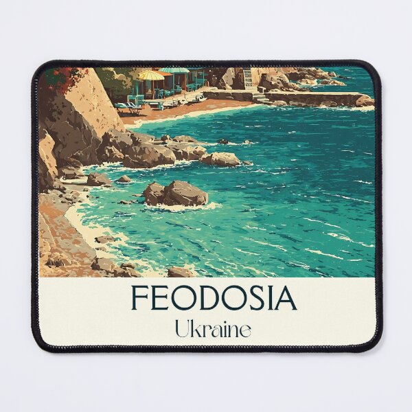 Item preview, Feodosia Beach Poster – Black Sea Coast Crimea Art designed and sold by TuncGK.