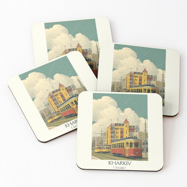 Item preview, Kharkiv Ukraine Poster – Freedom Square City Vintage Art designed and sold by TuncGK.
