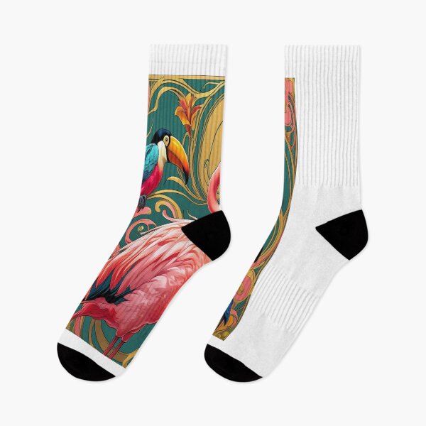 Item preview, Art Nouveau Flamingo Paradise with Tropical Birds designed and sold by Max Store.