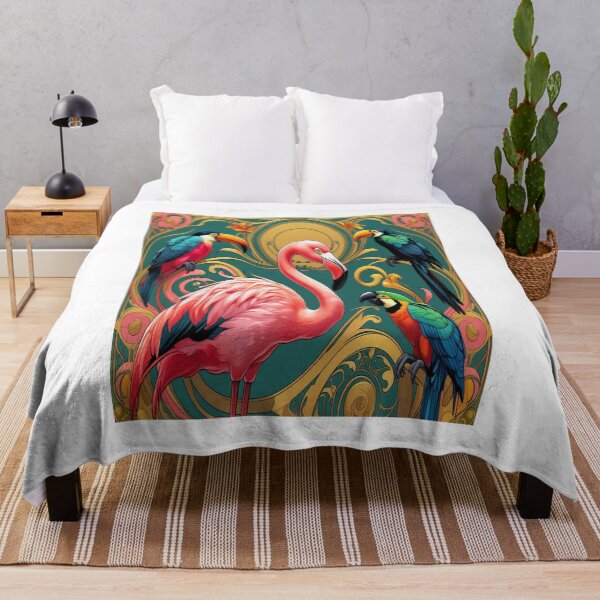 Item preview, Art Nouveau Flamingo Paradise with Tropical Birds designed and sold by Max Store.