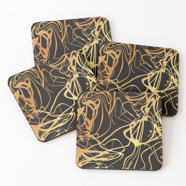 Item preview, Golden and Black Abstract Art designed and sold by A-U-Design.