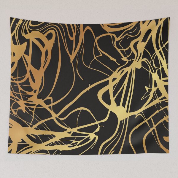 Item preview, Golden and Black Abstract Art designed and sold by A-U-Design.