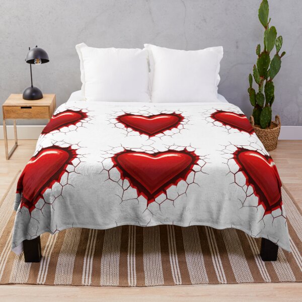 Item preview, 3D Cracked Wall with Shiny Red Heart Bursting Through designed and sold by ArtfulWeave.