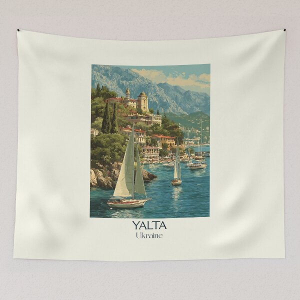 Item preview, Yalta Crimean Riviera – Black Sea Resort Vintage Art designed and sold by TuncGK.