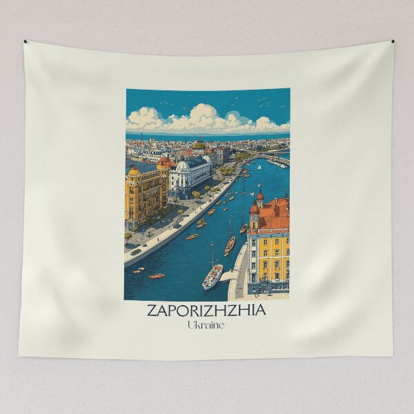 Item preview, Zaporizhzhia Dnipro City – Cossack Heritage Ukraine Art designed and sold by TuncGK.