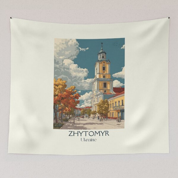 Item preview, Zhytomyr Rock City – Polissya Region Ukraine Vintage Art designed and sold by TuncGK.