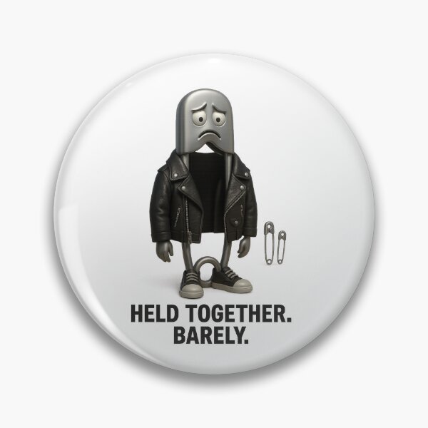 Item preview, Held Together. Barely. – Anxious Safety Pin in a Jacket designed and sold by ArcadiaSilence.