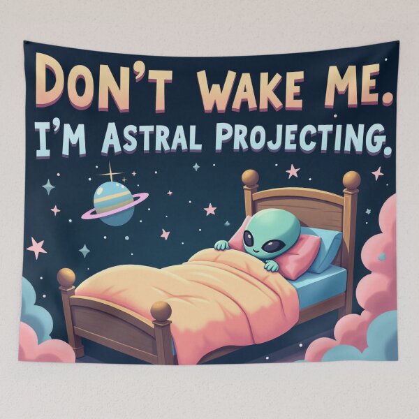 Item preview, Don’t Wake Me – Astral Projecting Alien Sleep Art designed and sold by Strange Comforts.