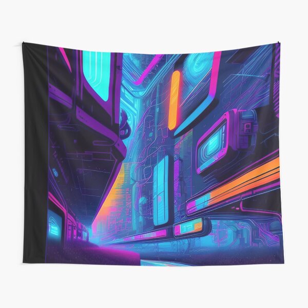 Item preview, Techno Urban Sprawl- Abstract City Road Digital Art Print designed and sold by Esterlane.