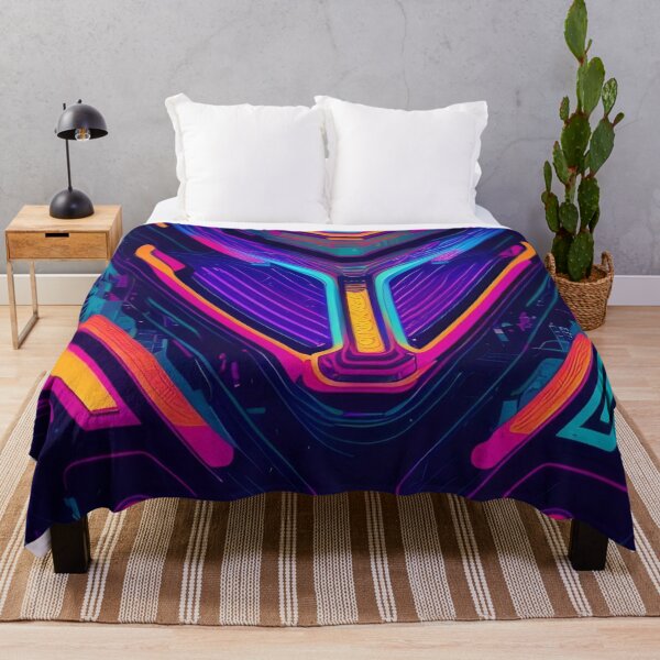 Item preview, Horizon of Neon Nodes Abstract Print designed and sold by Esterlane.