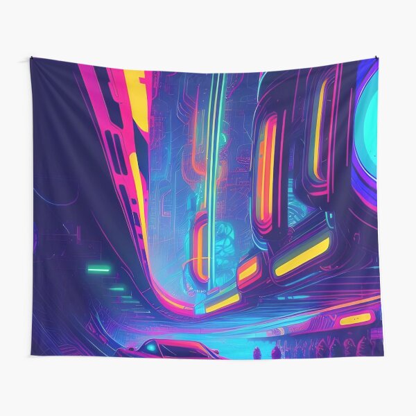 Item preview, Urban Neon Nexus Modern Abstract Print designed and sold by Esterlane.