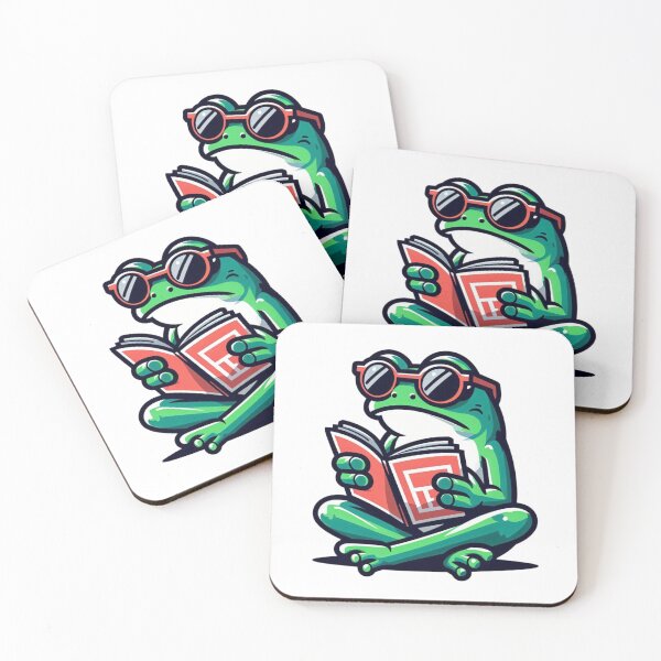 Item preview, Chill Frog – Cool Cartoon Frog Reading designed and sold by Confuzz1ed.